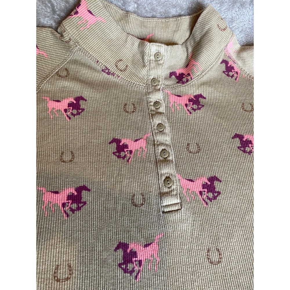Bit & Bridle Button Womens All Over Print Horses Equestrian Outerwear XL s11 - Picture 2 of 9
